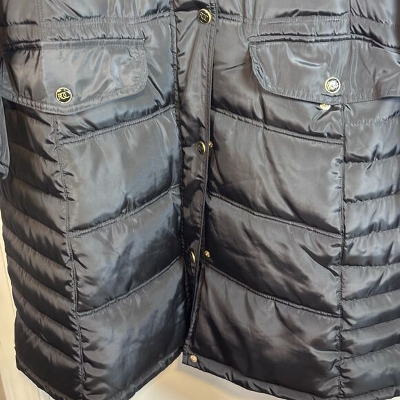 Rocawear Classic Black Long Puffer Coat women's 2X Winter Parka Faux Fur Hooded - Picture 3 of 16